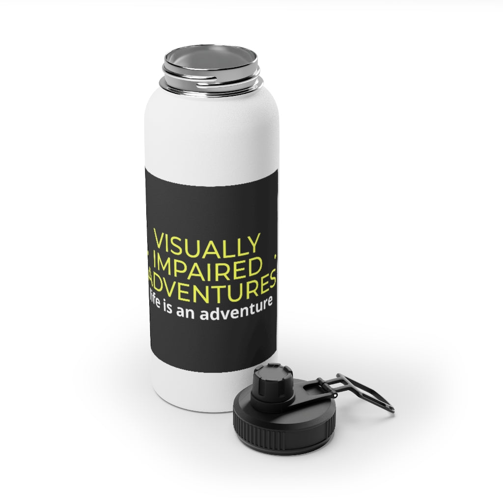 Stainless Steel Water Bottle, Sports Lid - visually impaired adventures