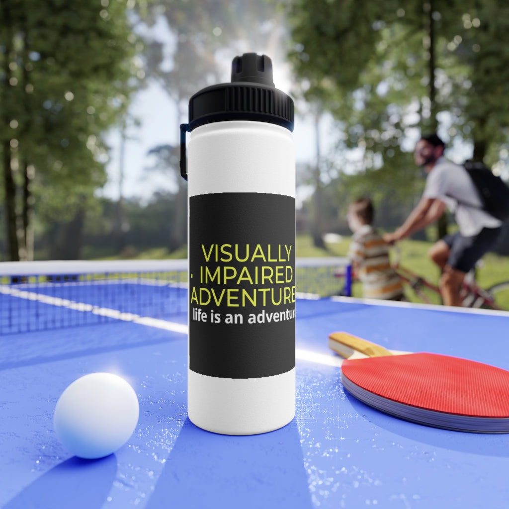 Stainless Steel Water Bottle, Sports Lid - visually impaired adventures