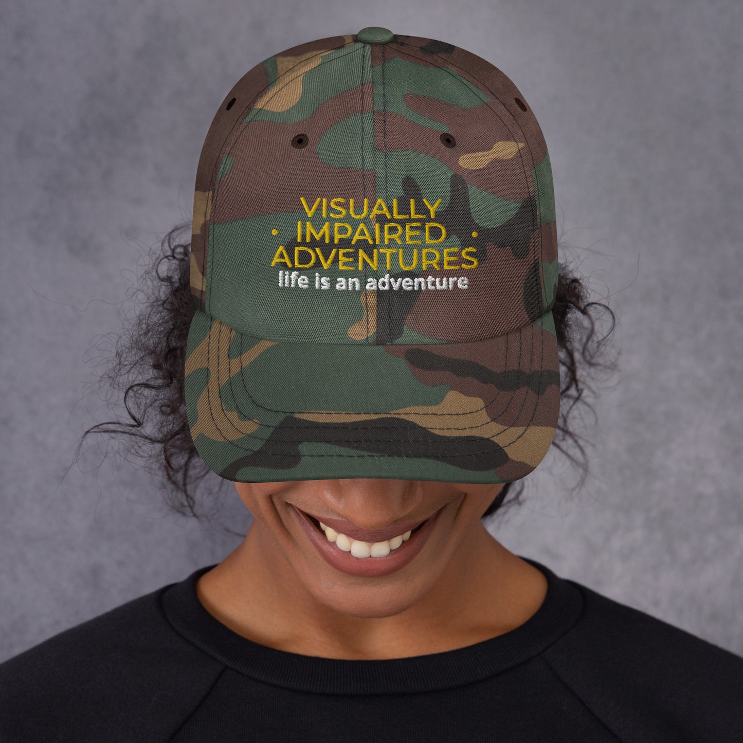 visually impaired adventures rounded cap