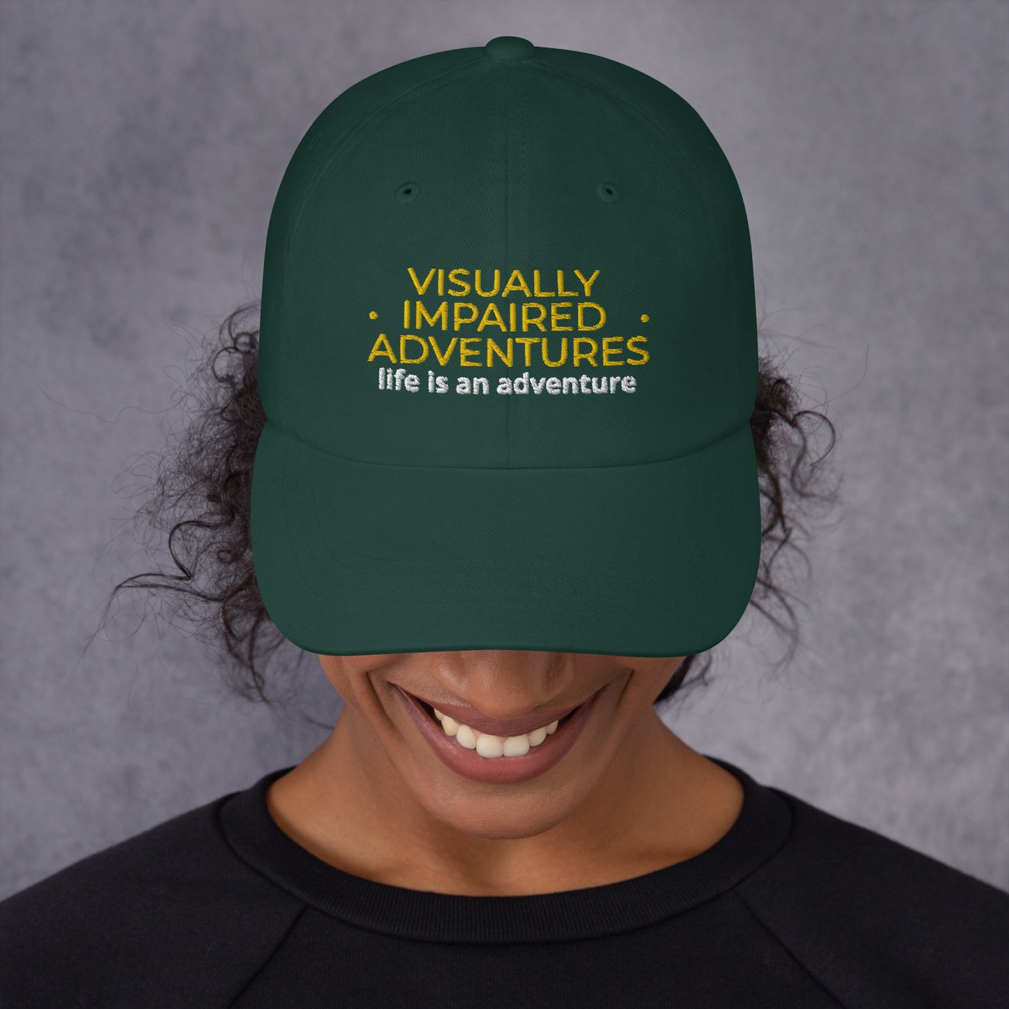 visually impaired adventures rounded cap