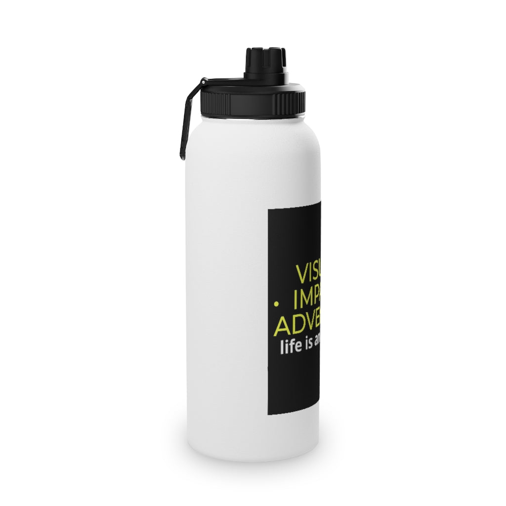 Stainless Steel Water Bottle, Sports Lid - visually impaired adventures